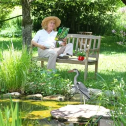 Trädgårdsstaty, Hägerset, 92x18x49 cm, Grå