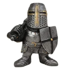 Trädgårdsstaty Riddare Dvärgvakt Rustning Miniatyrriddare Skulptur för Hem Trädgårdsdekor