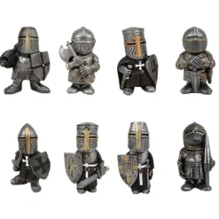 Trädgårdsstaty Riddare Dvärgvakt Rustning Miniatyrriddare Skulptur för Hem Trädgårdsdekor