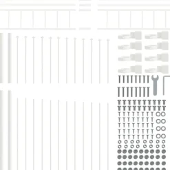 Trädgårdsstängsel Vit 170 x 225 cm Pulverlackerat stål