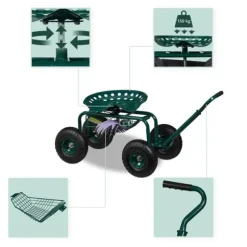 Trädgårdsstol med förvaring, 45-54x43x82 cm