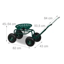 Trädgårdsstol med förvaring, 45-54x43x82 cm