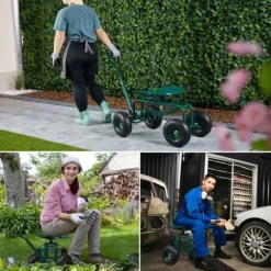 Trädgårdsstol med förvaring, 45-54x43x82 cm