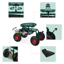 Trädgårdsstol med verktygsförvaring, 47-55x45x87 cm