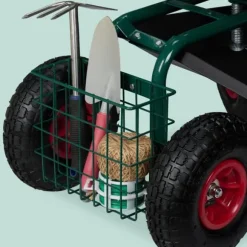 Trädgårdsstol med verktygsförvaring, 47-55x45x87 cm