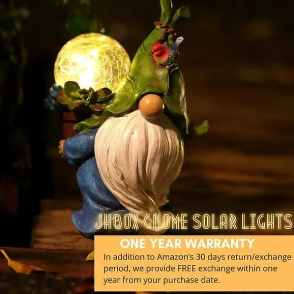 Trädgårdstomtar Utomhusdekor med Solar Lights Led, Resin Trädgårdsstatyer och figurer utomhus Höst Vinter