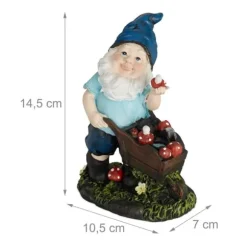 Trädgårdstomte, 14.5x10.5x7 cm, Flerfärgad