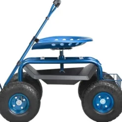 Trädgårdsvagn rullande arbetsstol, 76x45x96 cm, blå, stål