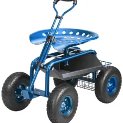 Trädgårdsvagn rullande arbetsstol, 76x45x96 cm, blå, stål