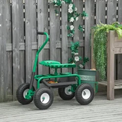 Trädgårdsvagn, 81x44,5x46-59 cm, Grön