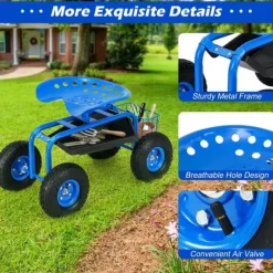 Trädgårdsvagn, 81x44,5x45-54 cm, Grön/Röd