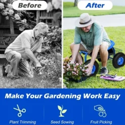 Trädgårdsvagn, 81x44,5x45-54 cm, Grön/Röd