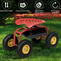 Trädgårdsvagn, 81x44.5x45-54 cm, Röd