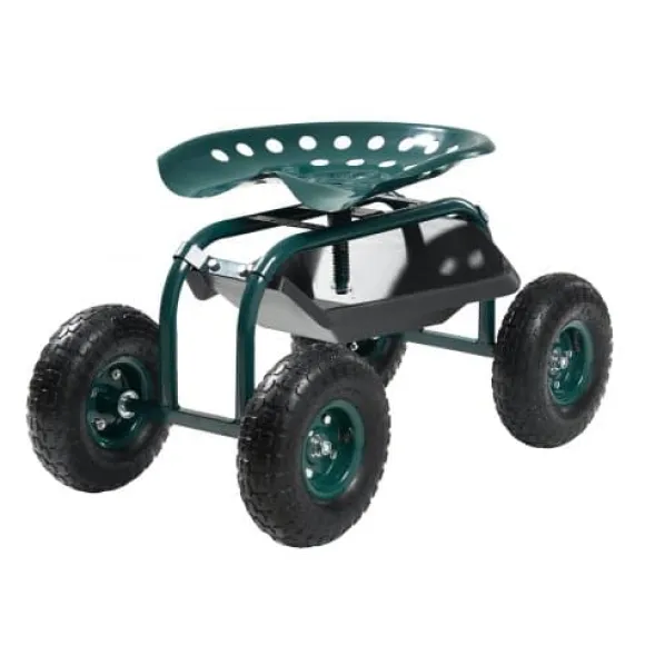 Trädgårdsvagn, 80x48,7x46/54 cm, Röd, Metall, Förvaring