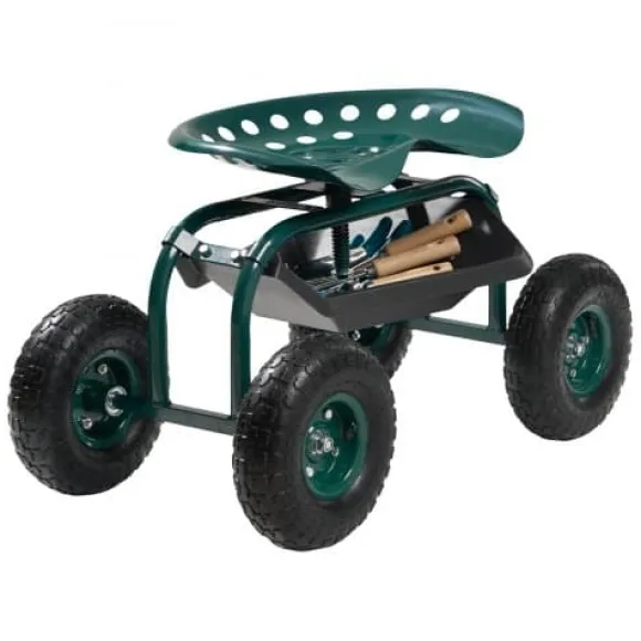 Trädgårdsvagn, 80x48,7x46/54 cm, Röd, Metall, Förvaring