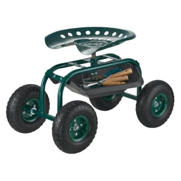 Trädgårdsvagn, 80x48,7x46/54 cm, Röd, Metall, Förvaring