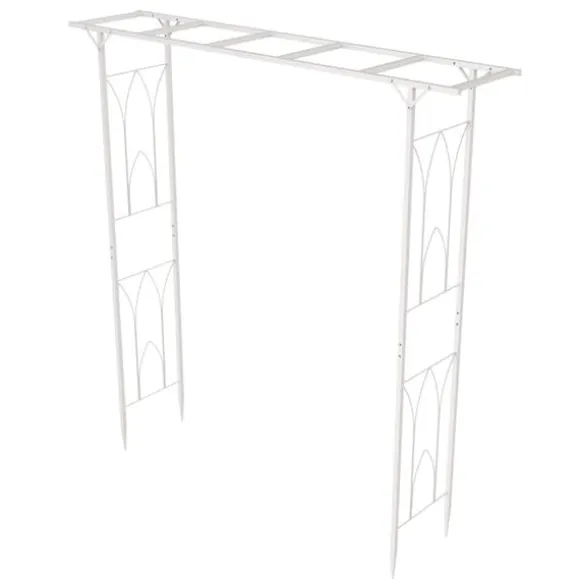 Trädgårdsvalv, Metalljärn, Lätt Montering,VIT, 81.1x16.1x81.8 tum