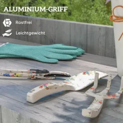 Trädgårdsverktyg set 3 delar: planteringsspade, handkratta, sekatör, metall flerfärgad