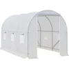 Trädgårdsväxthus - Utomhusmodell - 3,5 x 2 x 2 m - 6 nätfönster - Vit