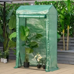 Trädgårdsväxthus, 100x50x170 cm, Grön
