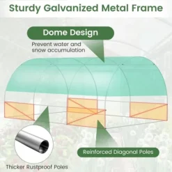 Trädgårdsväxthus, 600x300x200 cm/400x300x200 cm, Grön