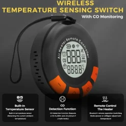 trådlös temperatursensor med kolmonoxidövervakning, lämplig för dieselvärmare, resor, camping och hemmabruk