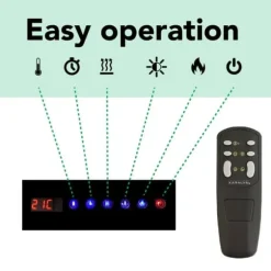 Trivero 130 cinewall inbyggd spis - vägg öppen spis - 1400 Watt värme