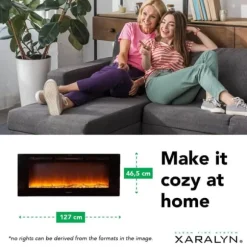 Trivero 130 cinewall inbyggd spis - vägg öppen spis - 1400 Watt värme