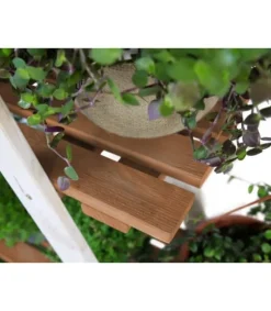 Trälåda 107x101x26 cm - RP/ 3-nivå/ Vit-Brun