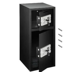 33-tums digitalt dubbeldörrs kassaskåp, solid stålkonstruktion, två upplåsningsmetoder, stor lagringskapacitet, enkel installation