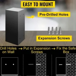 33-tums digitalt dubbeldörrs kassaskåp, solid stålkonstruktion, två upplåsningsmetoder, stor lagringskapacitet, enkel installation