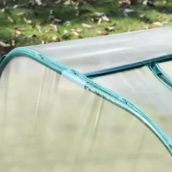 Tunnelväxthus 395x100x80 cm, 4 zip-fönster, stålram, transparent duk