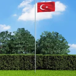 Turkisk flagga i polyester 90x150 cm - Hållbar och förstärkt | Färg: Röd och vit | Storlek: 90x150 cm