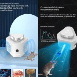 Ultraljud möss och råttor - INNOVTEC - 22-35/25kHz 30-300 kvadratmeter effektiv räckvidd snabb avskräckare mot gnagare