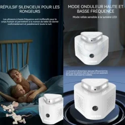 Ultraljud möss och råttor - INNOVTEC - 22-35/25kHz 30-300 kvadratmeter effektiv räckvidd snabb avskräckare mot gnagare