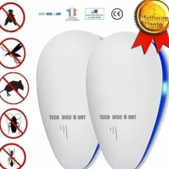 Ultraljudsmyggavvisare TD® 2 paket Fransk märke Elektrisk kontakt Ultraljud mot insekter möss spindlar camping