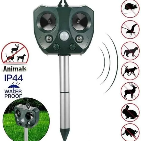 Ultraljudsskydd mot skadedjur Solar skadedjursavvisande djur tvättbjörn, katter, hundar, fåglar, kanin, ekorre, skunkar, rådjur G03D8