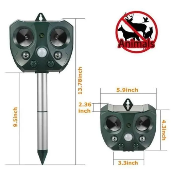 Ultraljudsskydd mot skadedjur Solar skadedjursavvisande djur tvättbjörn, katter, hundar, fåglar, kanin, ekorre, skunkar, rådjur G03D8