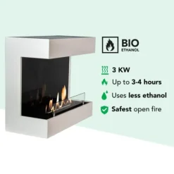 Umbria bio-etanol vägg öppen spis - humör eldstad - 3 KW värme