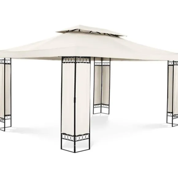 Uniprodo - Trädgårdspaviljong - 3 x 4 m - 160 g/m² - Gräddfärgad