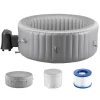 Uppblåsbar Bubbelpool, 2080 x 660mm Rund, 4 till 6 Personer, Portabel Utomhusspa med Snabb Uppvärmning