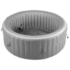 Uppblåsbar Bubbelpool, 2080 x 660mm Rund, 4 till 6 Personer, Portabel Utomhusspa med Snabb Uppvärmning