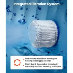 Uppblåsbar Bubbelpool, 2080 x 660mm Rund, 4 till 6 Personer, Portabel Utomhusspa med Snabb Uppvärmning