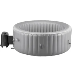 Uppblåsbar Bubbelpool, 2080 x 660mm Rund, 4 till 6 Personer, Portabel Utomhusspa med Snabb Uppvärmning