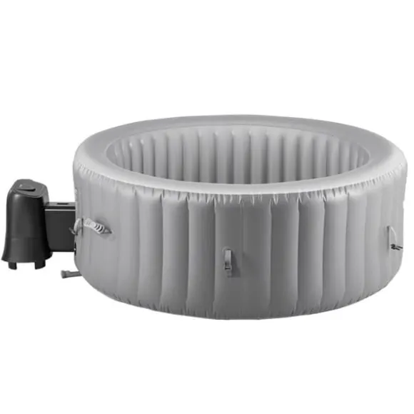 Uppblåsbar Bubbelpool, 2080 x 660mm Rund, 4 till 6 Personer, Portabel Utomhusspa med Snabb Uppvärmning