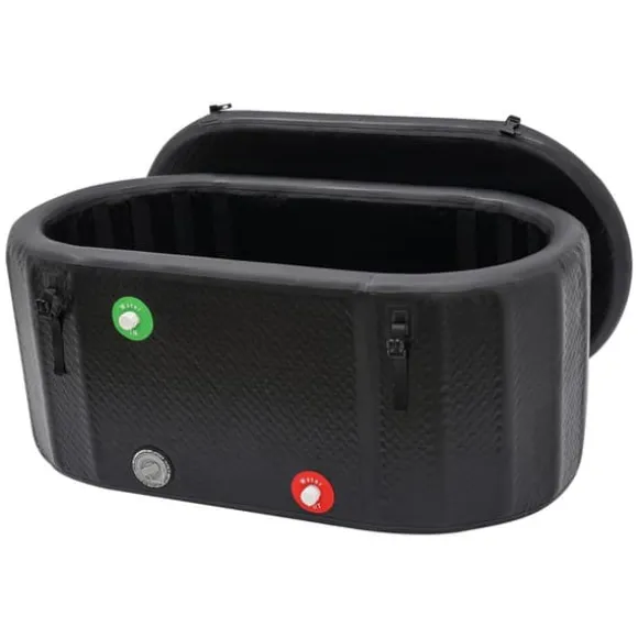Uppblåsbar isbadkar - Kallbadstunna - Portabel - Med isolerat lock - Inomhus/utomhus - Återhämtning - Svart