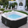 Uppblåsbar jacuzzi – 4 personer – 180 x 180 x 63 cm – 799L – Rund – 120 massagestrålar – För inomhus- och utomhusbruk – Med värme, isolerande lock och | CDON