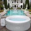 Uppblåsbar jacuzzi – 4 personer – 100 massagestrålar – 600L – Kvadratisk – Med filterpump och lock – Ø154 cm – Upp till 40°C – Inomhus och utomhus