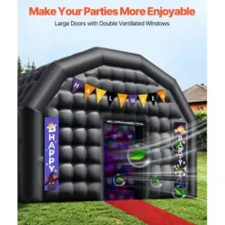Uppblåsbar nattklubb 800x600x400 cm svart, partytält, oxfordtyg