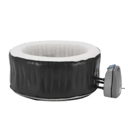 Uppblåsbart spabad Carbone Ø165x70 cm svart vit [pro.tec]